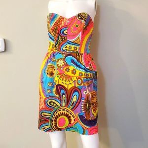 Milly New York, 4, strapless dress, bright, floral, designer